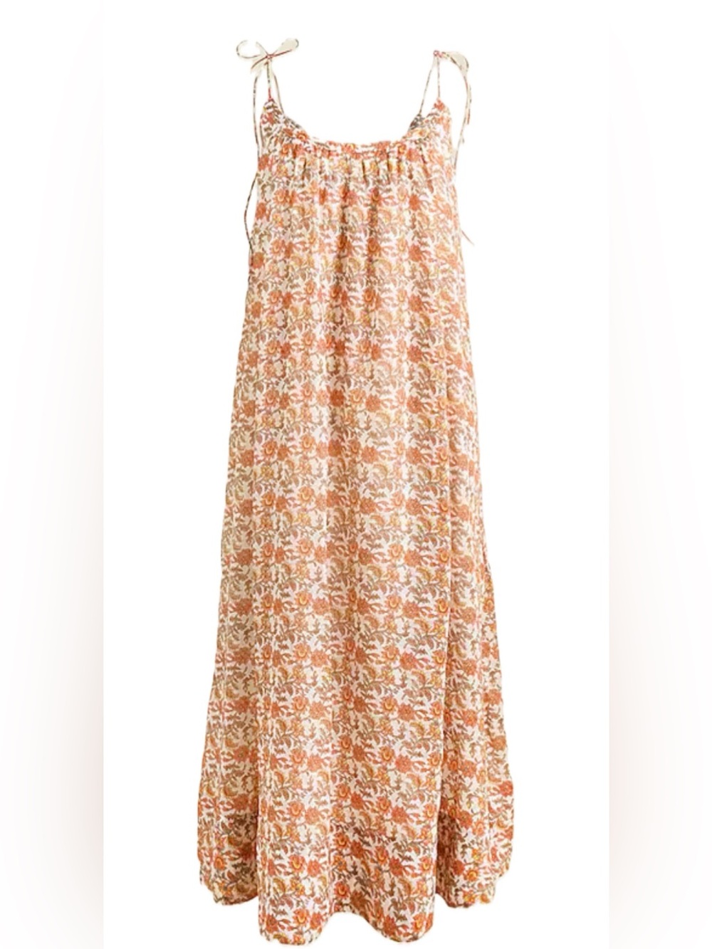 J. Crew Floaty tie-shoulder dress in ramie, size L